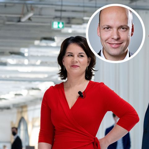 Christian Lindner und Annalena Baerbock im Juni 2021 vor einer gemeinsamen Podiumsdiskussion
