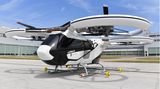 Multikopter mit vier festen Antriebsgondeln: der CityAirbus im Airbus Helicopter Werk in Donauwörth