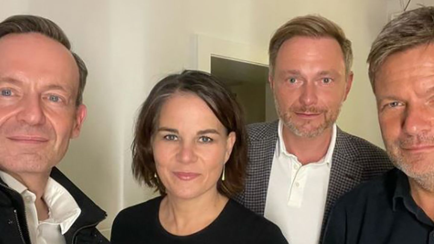 Volker Wissing, Annalena Baerbock, Christian Lindner und Robert Habeck (v.l.n.r.)