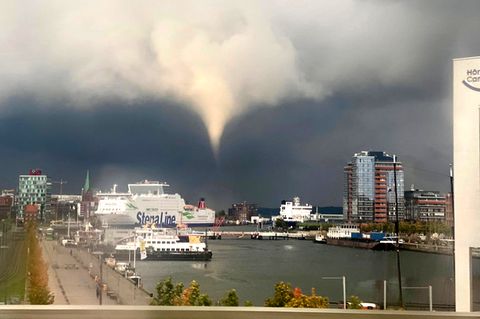 Tornado in Kiel: Video von Windhose an Kieler Förde