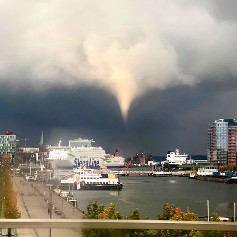 Tornado in Kiel: Video von Windhose an Kieler Förde