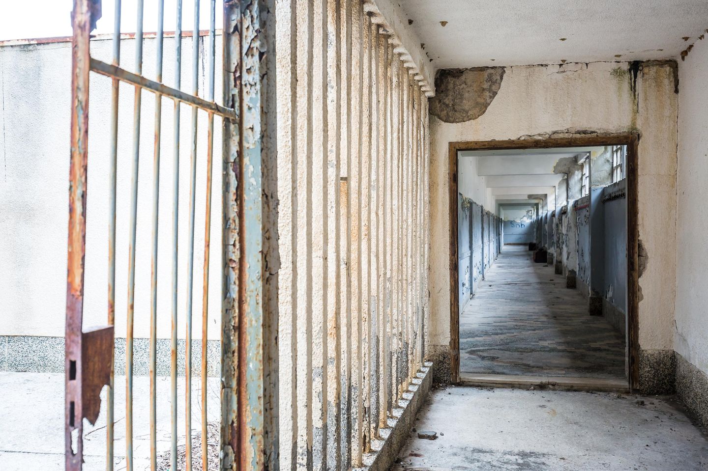 Vergessene Schätze : Früher streng bewacht, heute sperrangelweit offen: Ein Zellentrakt des Alcatraz der Adria. Auf der unbewohnten Insel Goli Otok ließ das Tito-Regime ein "Umerziehungslager" für politische Gegner errichten. Im Lager herrschten Zustände wie einem Konzentrationslager. Misshandlungen durch das Personal und schwere körperliche Arbeit in den Steinbrüchen gehörten zur Tagesordnung. Früher streng bewacht, heute sperrangelweit offen: Ein Zellentrakt des Alcatraz der Adria. Auf der unbewohnten Insel Goli Otok ließ das Tito-Regime ein "Umerziehungslager" für politische Gegner errichten. Im Lager herrschten Zustände wie einem Konzentrationslager. Misshandlungen durch das Personal und schwere körperliche Arbeit in den Steinbrüchen gehörten zur Tagesordnung.
