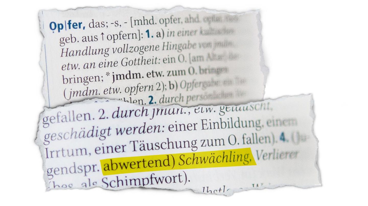 Ausriss aus Duden: Opfer