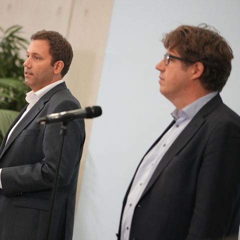 v.r.n.l.: Michael Kellner (Grüne), Lars Klingbeil (SPD) und Volker Wissing (FDP)