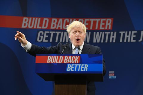 Boris Johnson während seiner Rede auf dem Parteitag der Tories in Manchester