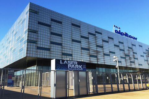 Hier findet der ESC statt: die Fassade der Halle in Turin