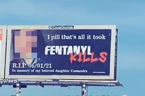 Plakat: "Fentanyl tötet"