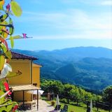 Der Pool in wunderschöner Landschaft. Allerdings hat das üppige Grün der Kastanien seinen Preis: Die Garfagnana zählt zu den regenreichsten Regionen in Italien.