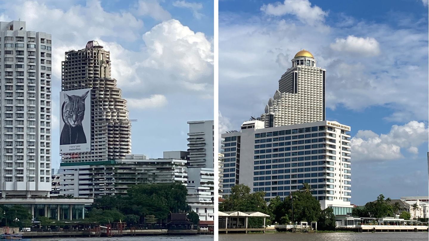 Architekt Rangsan Torsuwan ließ Ende der 1990er Jahre zwei Türme in Bangkok bauen. Die beiden Zwillingstürme könnten unterschiedlicher nicht sein. Der eine ist erfolgreich mit Appartements und Büros ausgestattet, der andere nur eine Ruine.