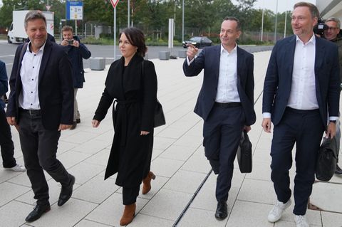 Robert Habeck, Annalena Baerbock, Volker Wissing, Christian Lindner (v.l.n.r.)
