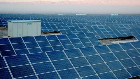 Großanlage für Solarstrom in China.