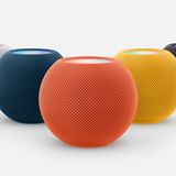 Apple-Event "Unleashed": Auch beim Homepod Mini gibt es etwas Neues: Neben Spacegrau und Weiß gibt es Apples Smart-Lautsprecher nun auch im schicken Gelb, Blau und Orange. Die Innereien haben sich zwar nicht verändert, der Preis dafür aber auch nicht