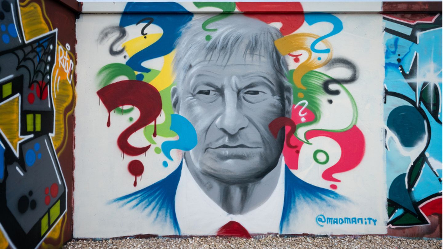 Ein Graffiti in Leigh-On-Sea erinnert an den verstorbenen Politiker David Amess