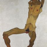 Egon Schiele (TullnNiederösterreich 1890–1918 Wien), Sitzender Männerakt (Selbstdarstellung), 1910