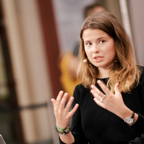 Luisa Neubauer auf der Pressekonferenz am Freitag