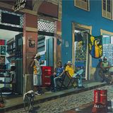 Vor der Bar do Carmo wird die Maskenpflicht nicht so eng gesehen.