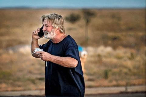 Alec Baldwin kurz nach seiner Aussage beim Santa Fe County Sheriff's Office am Freitag