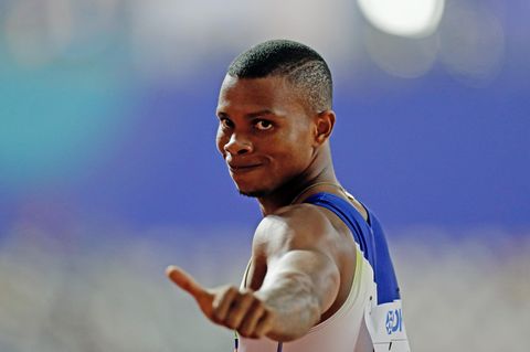Der Sprinter Alex Quiñónez 2019 in Doha, wo er WM-Dritter wurde