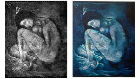 Das übermalte sowie das wiederhergestellte Gemälde von Picasso