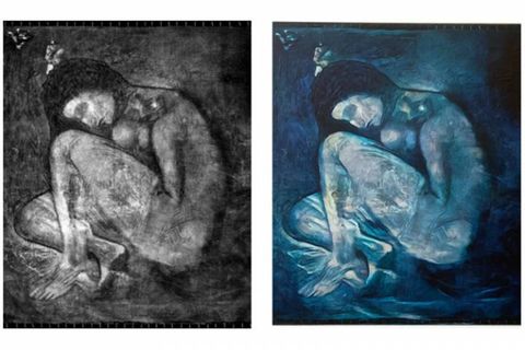 Das übermalte sowie das wiederhergestellte Gemälde von Picasso