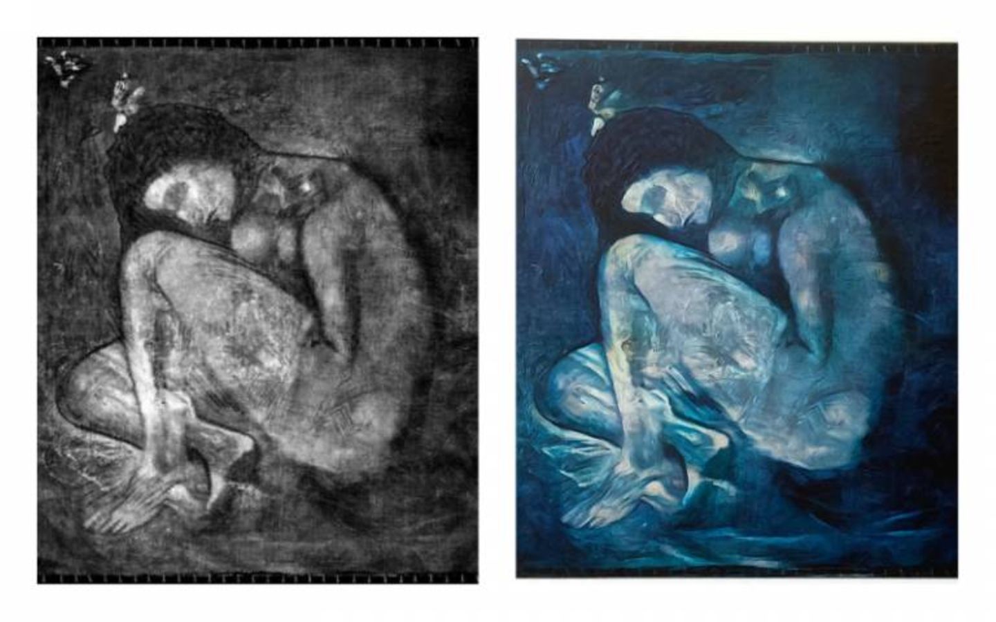 Das übermalte sowie das wiederhergestellte Gemälde von Picasso