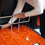 Der Innenraum verwandelt sich ruckzuck in eine Transport-Pritsche