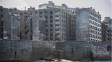 Verfallene Häuser auf Hashima Island