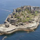 Luftaufnahme von Hashima Island