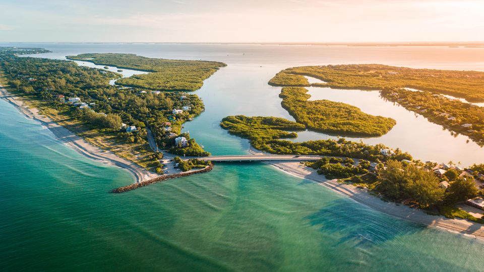 Luftaufnahme von Captiva Island bei Fort Myers in Florida, USA
