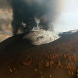 Gespenstisch sieht diese Luftaufnahme von La Palma aus. Asche hat ganze Wälder überzogen.