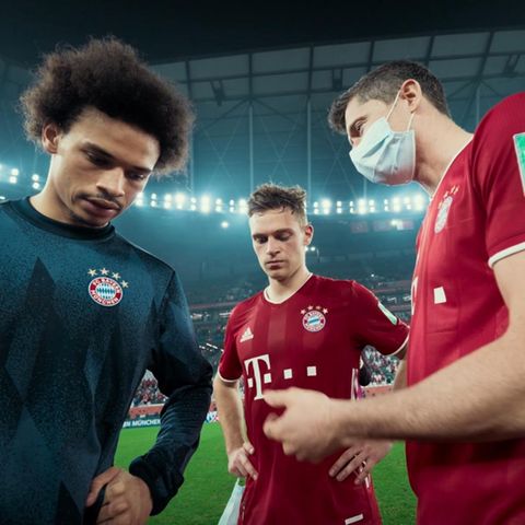 Leroy Sané, Joshua Kimmich und Robert Lewandowski in der Amazon-Doku "FC Bayern - Behind The Legend"