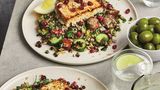 Linsen-Bulgur-Taboulé mit gegrilltem Feta