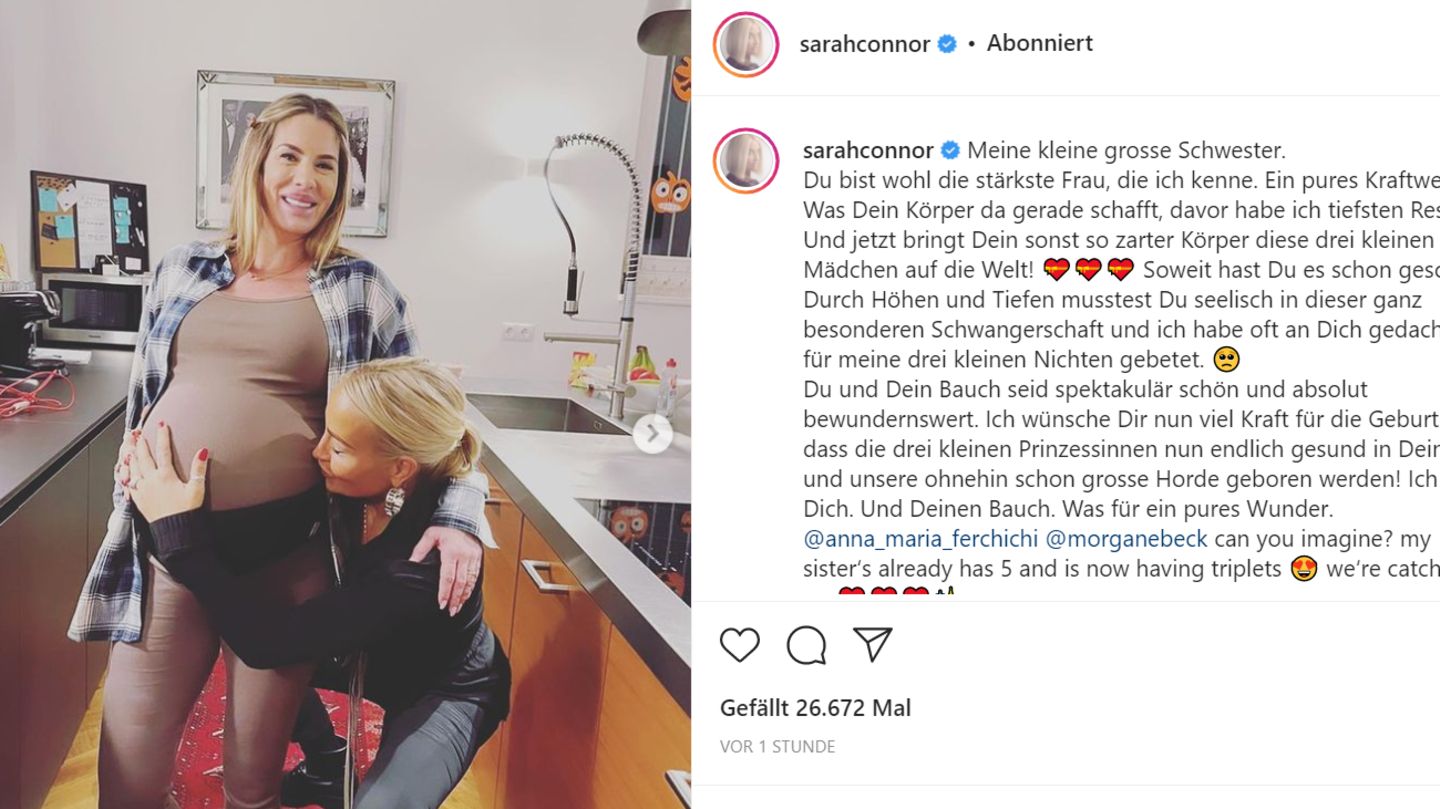 Vip News: Sarah Connor: Rührende Botschaft an ihre schwangere Schwester Anna-Maria Ferchichi