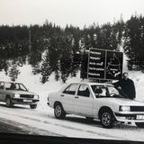 Erprobung des Mercedes 190 (W201) am Polarkreis in Schweden in der Nähe von Jokmokk