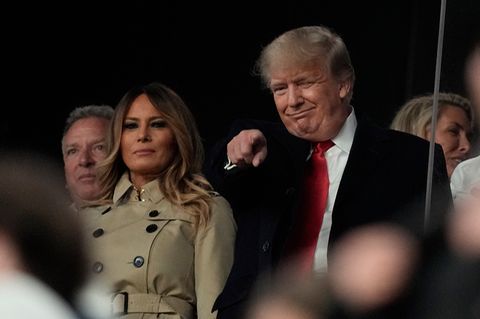 Melania und Donald Trump bei einem Baseball Spiel