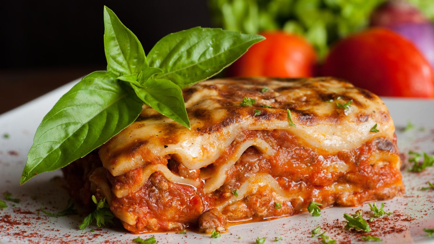 Lasagne auf dem Teller