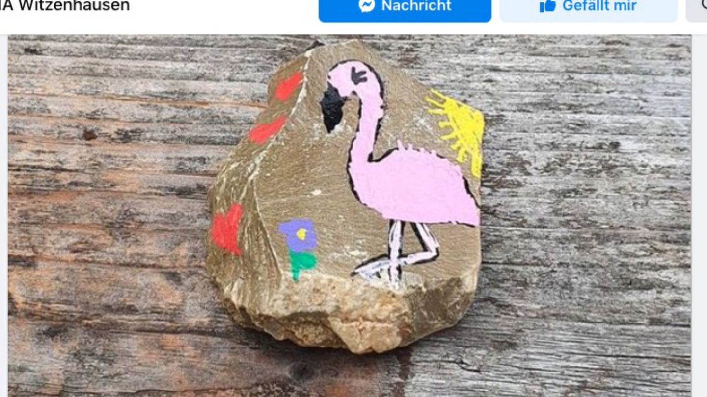 Bemalter Stein von in Witzenhausen gestorbener Achtjähriger