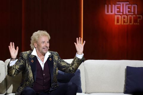 Thomas Gottschalk moderiert die Folge "Wetten, dass...?"