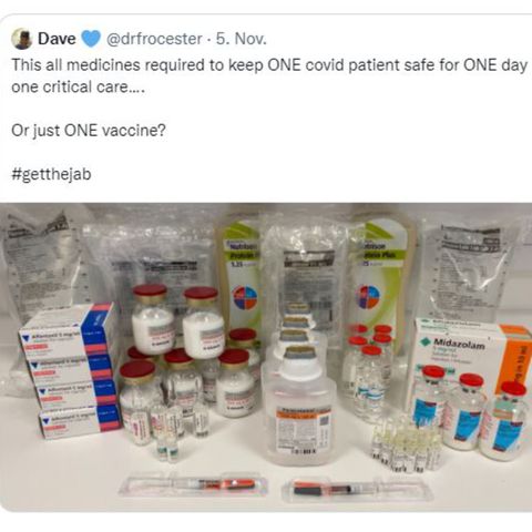 Twitter Medikation Coronavirus: Die tägliche Medikation eines beatmeten Covid-19-Patienten