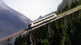 Blick auf die Gletscherbahn in Kaprun im österreichischen Bundesland Salzburg