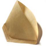 Der Filter  Schritt 2: Beliebige Filtertüte an der Seite falten und in einen Porzellantrichter stecken.  Filtertüten gibt es von unterschiedlichen Herstellern in verschiedenen Qualitäten und Preisen. Allerdings unterscheiden sich die Tüten aus Cellulosestoff längst nicht mehr voneinander. Ob Marke oder No-Name: Die Filter sind alle geschmacksneutral und im nassen Zustand reißfest, ihre Filterqualität ist meist durchweg gut. Die Technik gilt nach gut 100 Jahren als ausgereift. 1908 ließ Melitta Bentz ihren Papierfilter patentieren. Die Neigung und Größte der Kaffeefilter und die Porengröße der Papiereinsätze sind so abgestimmt, dass die Kontaktzeit von Wasser und Kaffee perfekt ist für die in Deutschland am meisten verwendete Kaffeesorte Arabica. Der Kaffee läuft langsam genug durch das Kaffeemehl, um die Aromastoffe der aufgebrochenen Bohnen zu lösen, jedoch schnell gut, um nicht die Bitterstoffe mitzunehmen. Für Cholesterinbewusste ist der Filter die erste Wahl, da er Fette und Öle der Kaffeebohnen zum großen Teil aufhält. Die Größenbezeichnungen der Filter hat Melitta geprägt. 1x2 oder 102 bedeutet: Einmal aufgießen ergibt zwei Tassen Kaffee, 1x4 oder 104 entsprechend vier Tassen Kaffee.