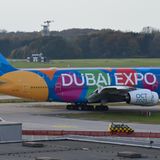 Emirates A380 Dubai Expo in Hamburg
