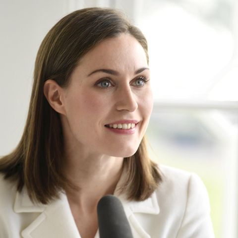 Die finnische Ministerpräsidentin Sanna Marin bei einem Interview