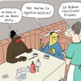 Der "Geflügelte Bleistift in Silber" ging an Kai Flemming für sein Bild "Rassistische Klischees".