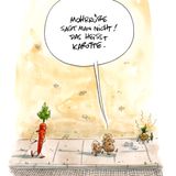 Für seine Zeichnung "Das M-Wort" "Das M-Wort " wurde Olaf Schwarzbach beim Deutschen Karikaturenpreis 2021 mit dem "Geflügelten Bleistift in Gold" ausgezeichnet.