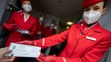 Impfzentrum an Bord einer Boeing 777 von Austrian Airlines