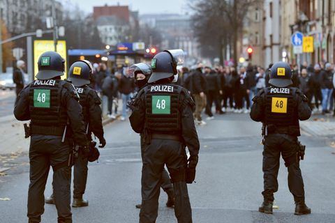 Polizeieinsatz nach einem Spiel des KSV Hessen Kassel