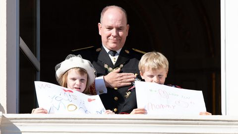 Fürst Albert mit den Zwillingen, Gabriella und Jacques