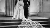 Elizabeth und Philip Mountbatten im Buckingham Palace nach ihrer Trauung