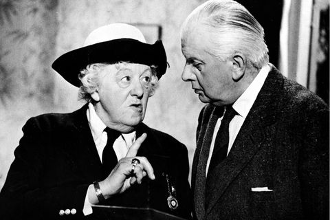 Margaret Rutherford verkörperte in vier Filmen Christies Romasnfigut Miss Marple.